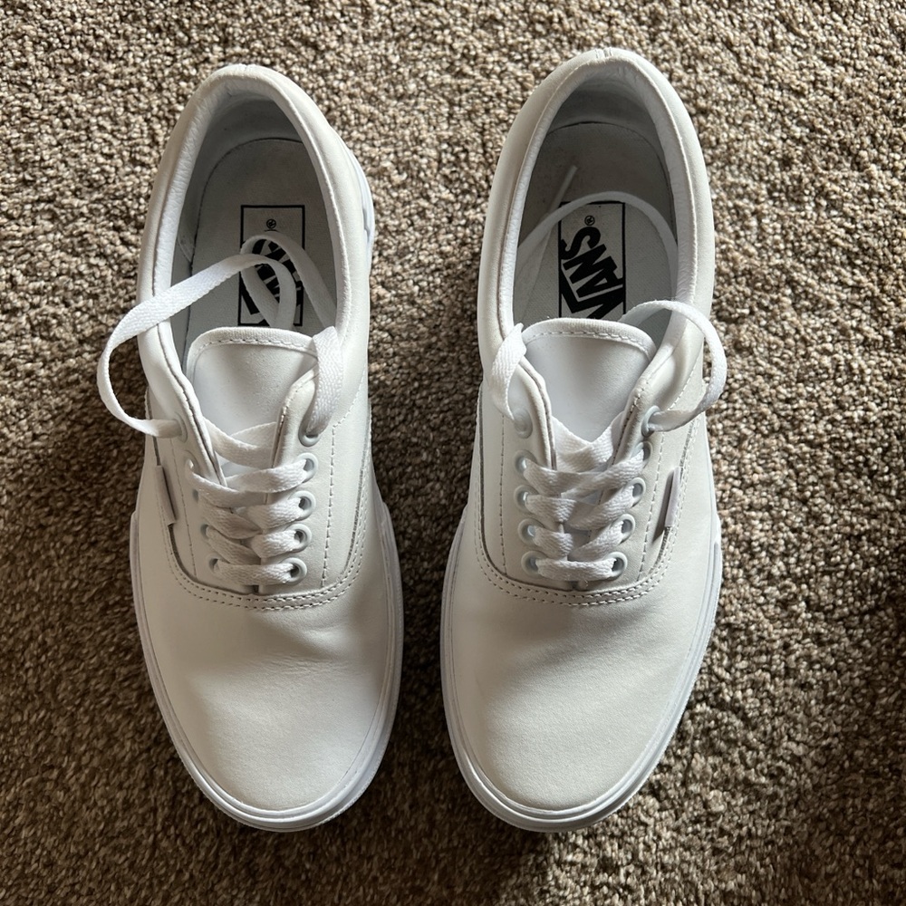 Vans leather stacked true white sneakers - Picture 3 of 4